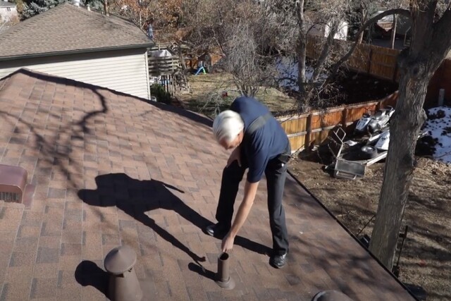 JP Roofing doing a full roof inspection on a Kitchener residential roof.